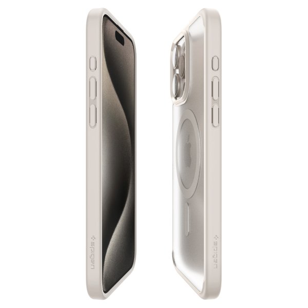 Spigen iPhone 15 Pro Max Kuori Ultra Hybrid MagFit Frost Natural Titanium
