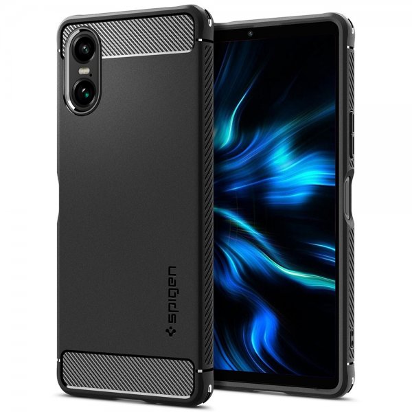 Spigen Sony Xperia 10 VI -kuori, Rugged Armor, mattamusta