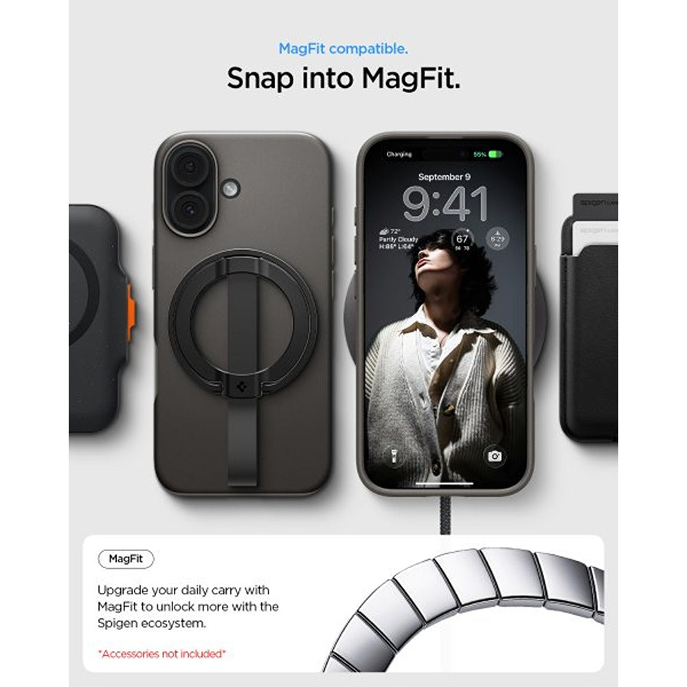 Spigen iPhone 17 -kuori Thin Fit MagFit Gunmetal