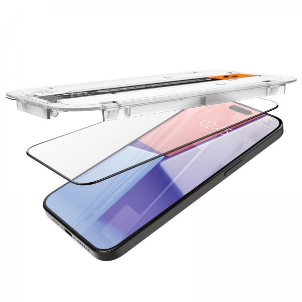 Spigen iPhone 15 Pro -näytönsuoja GLAS.tR EZ Fit FC Musta 2-pakkaus