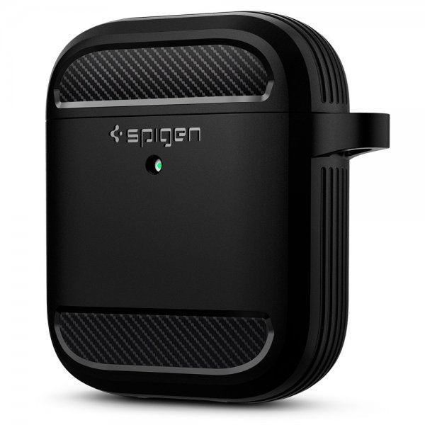 Spigen AirPods 1/2 -suojakuori, Rugged Armor, musta