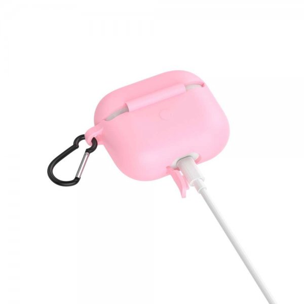 AirPods 3 Kuori Karabiinilukolla Vaaleanpunainen