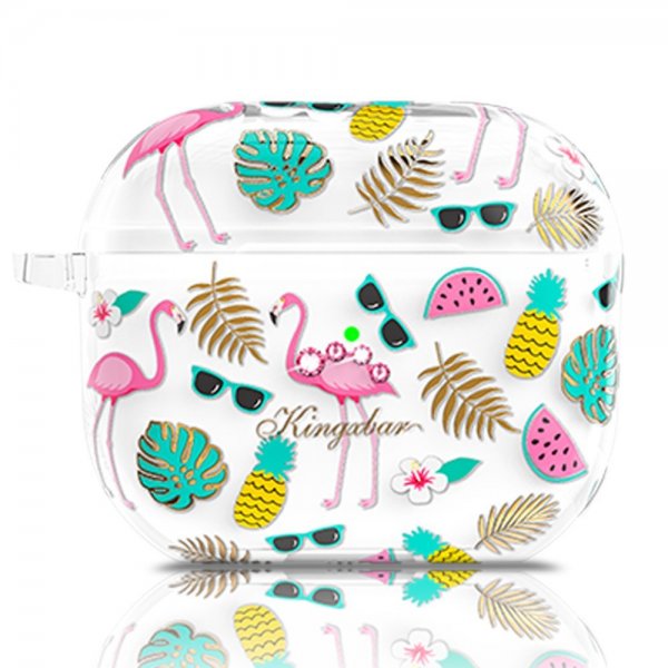 Kingxbar AirPods 3 -kuori, Fresh Series Flamingos