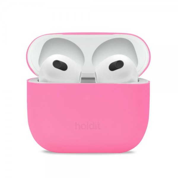 Holdit AirPods 3 -kuori silikonia, Bright Pink