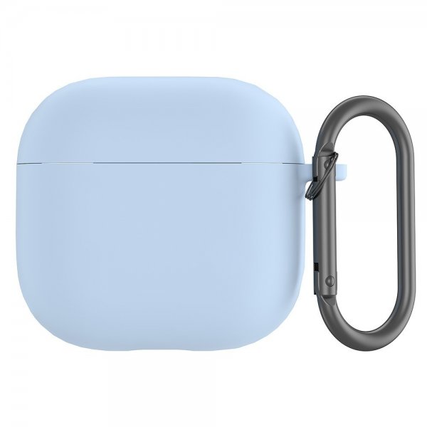 AirPods 4 Kuori Silikoni Karabiinihaka Vaaleansininen