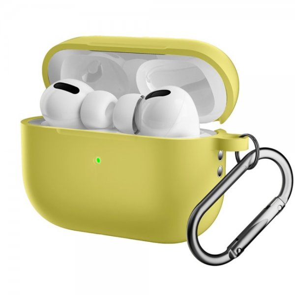 AirPods Pro 2 Kuori Silikoni Karabiinihaka Keltainen
