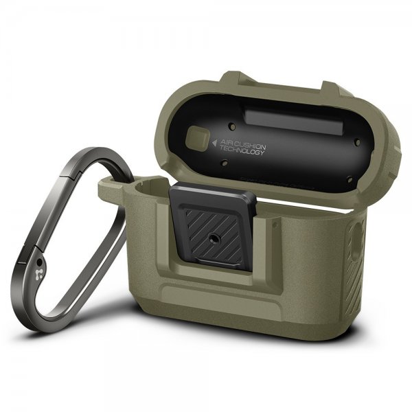 Spigen AirPods Pro 2 -kuori Lock Fit Vintage Khaki