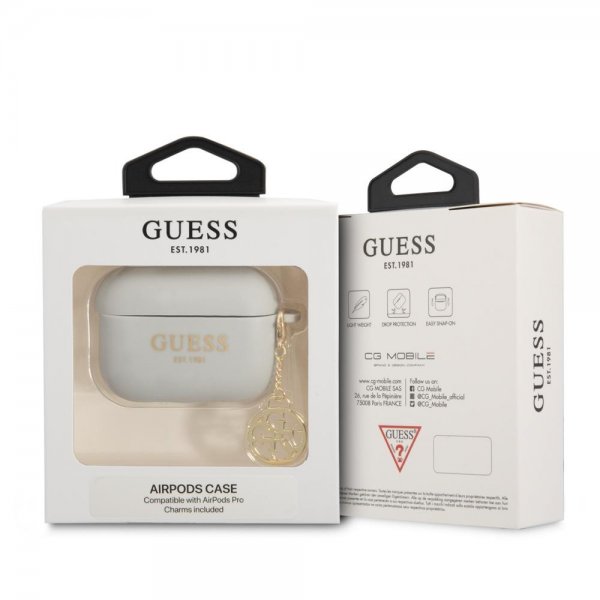 Guess AirPods Pro -kuoret Classic Logo 4G Charm, harmaa
