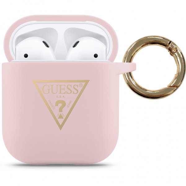 Guess AirPods (1/2) Kuori Gold Triangle Pinkki