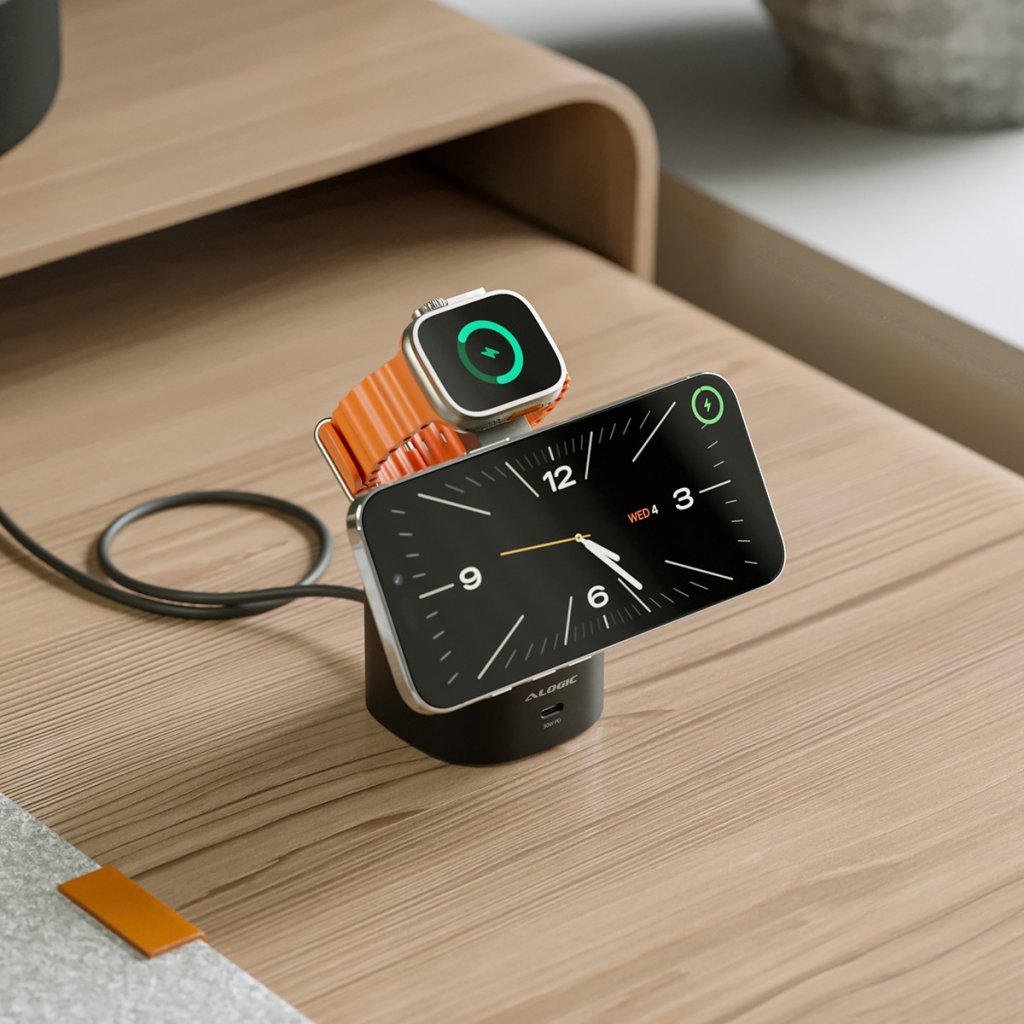 Alogic Langaton laturi PowerPod 4-in-1 Qi2 Musta