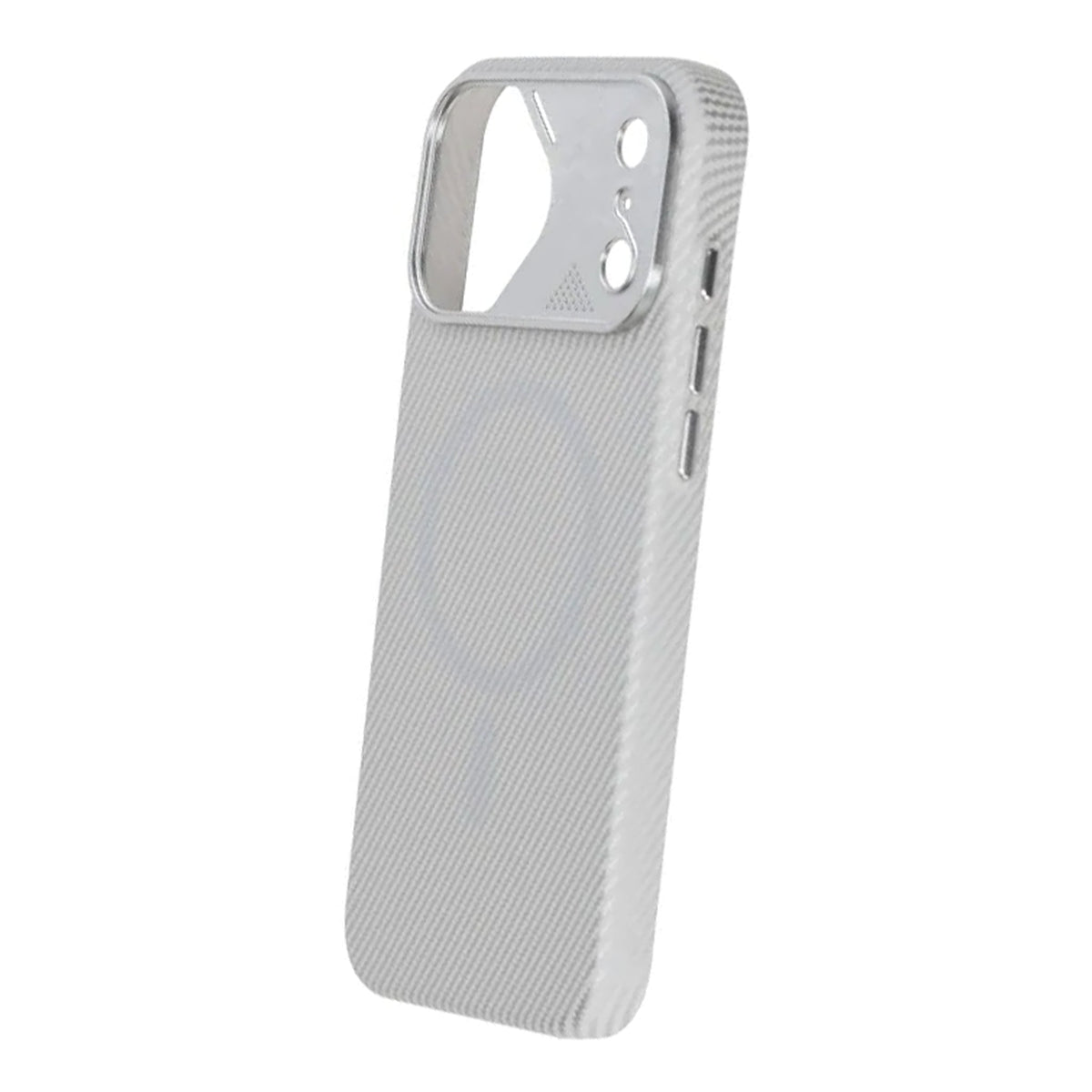 iPhone 17 Pro Max Kuori hiilikuitukuvio MagSafe Hopea