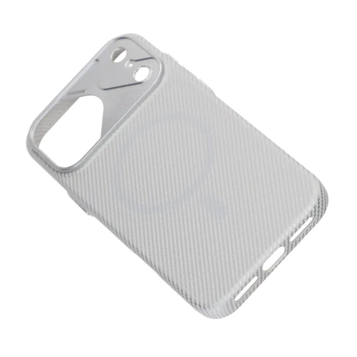 iPhone 17 Pro Max Kuori hiilikuitukuvio MagSafe Hopea