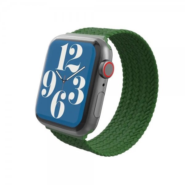 Gear4 Apple Watch 38/40/41/42mm ranneke, punottu kellon ranneke, Large, Forest Green