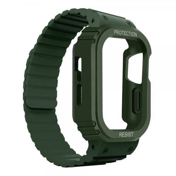 Apple Watch 40/41mm Ranneke kuorella Silikoni Magneettisuljin Vihreä
