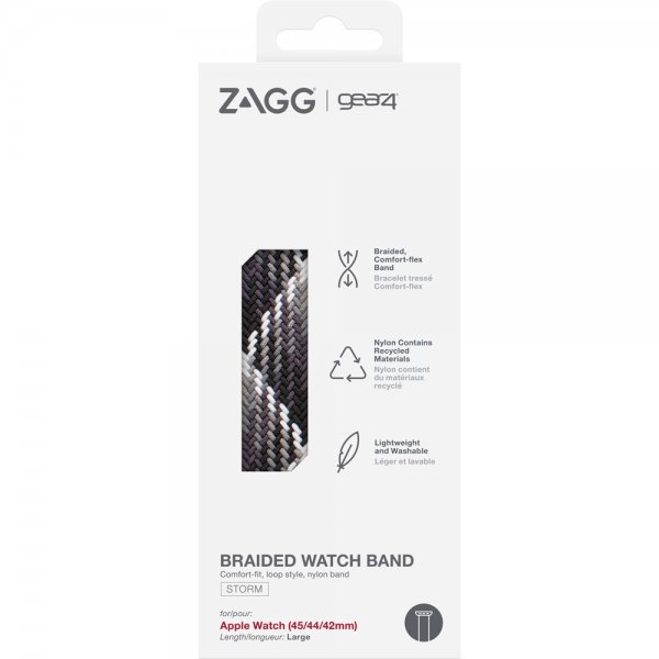 Gear4 Apple Watch 44/45/46mm/Apple Watch Ultra ranneke, punottu kelloranneke, suuri, Storm