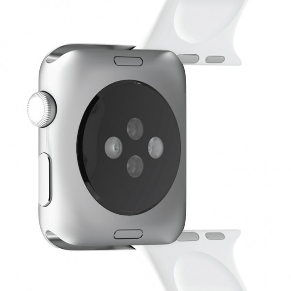 Puro Apple Watch 44/45/46mm/Apple Watch Ultra -ranneke ICON silikoniranneke valkoinen