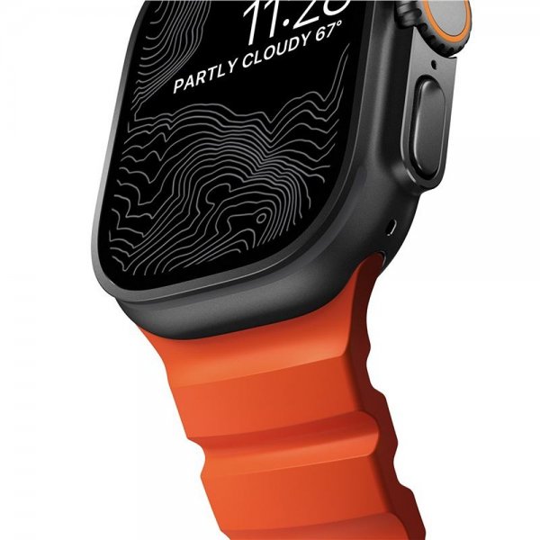 Nomad Apple Watch 44/45/46mm/Ultra 49mm ranneke Rocky Point musta magma