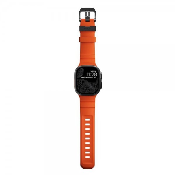 Nomad Apple Watch 44/45/46mm/Ultra 49mm ranneke Rocky Point musta magma