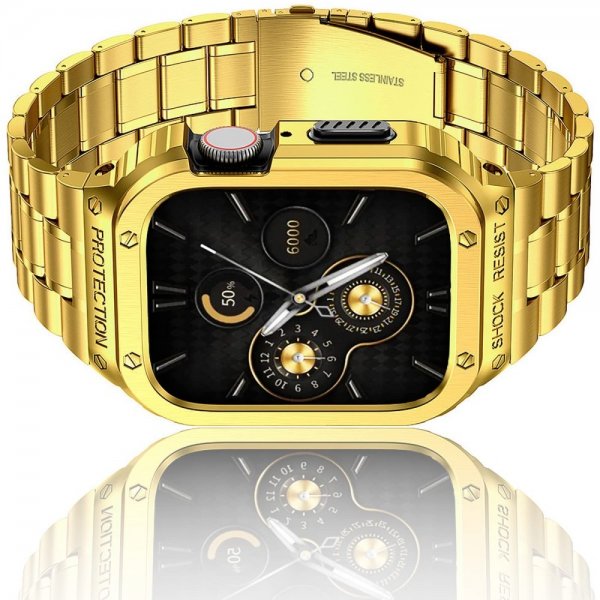 Apple Watch 44mm Ranneke Kuorella Ruostumaton Teräs Kulta
