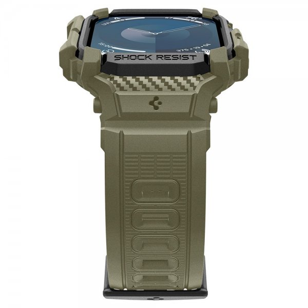 Spigen Apple Watch 46mm (Series 10/11) ranneke ja suojakotelo Rugged Armor Pro Vintage Khaki