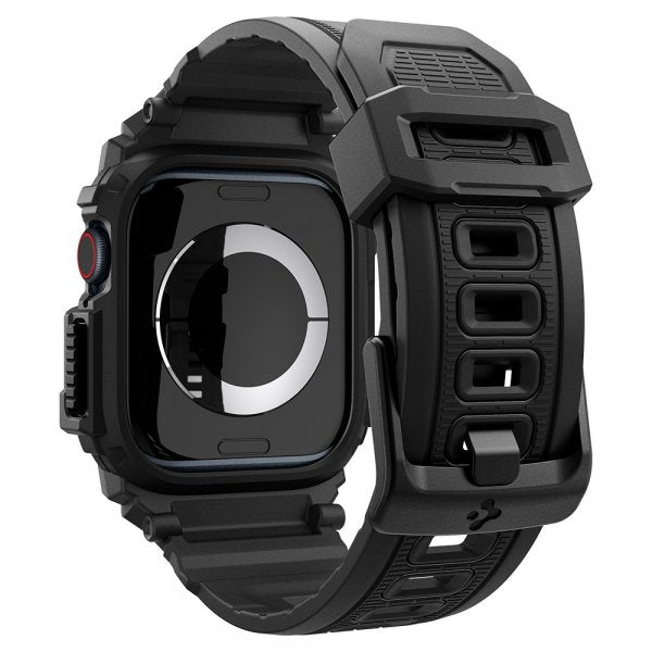 Spigen Apple Watch 46 mm (Series 10/11) ranneke ja suojakotelo Rugged Armor Pro Matte Black