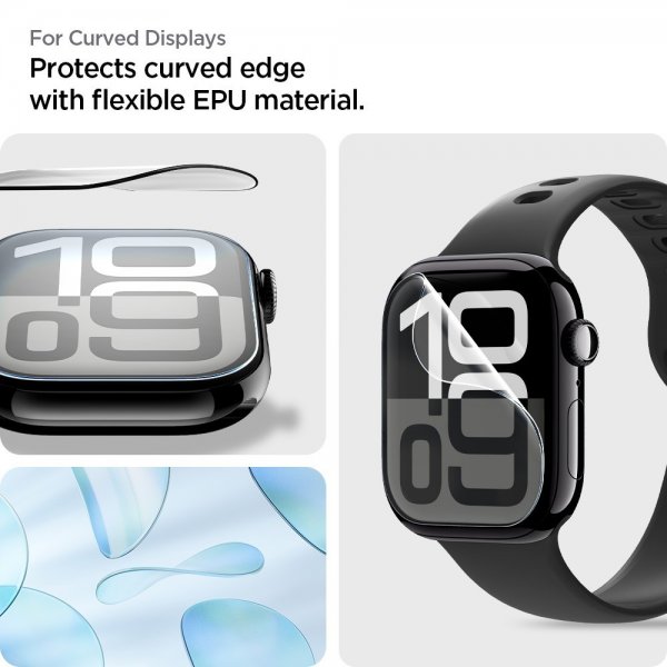 Spigen Apple Watch 46mm (Series 10/11) Näytönsuoja EliteShield EZ Fit 2-pakkaus