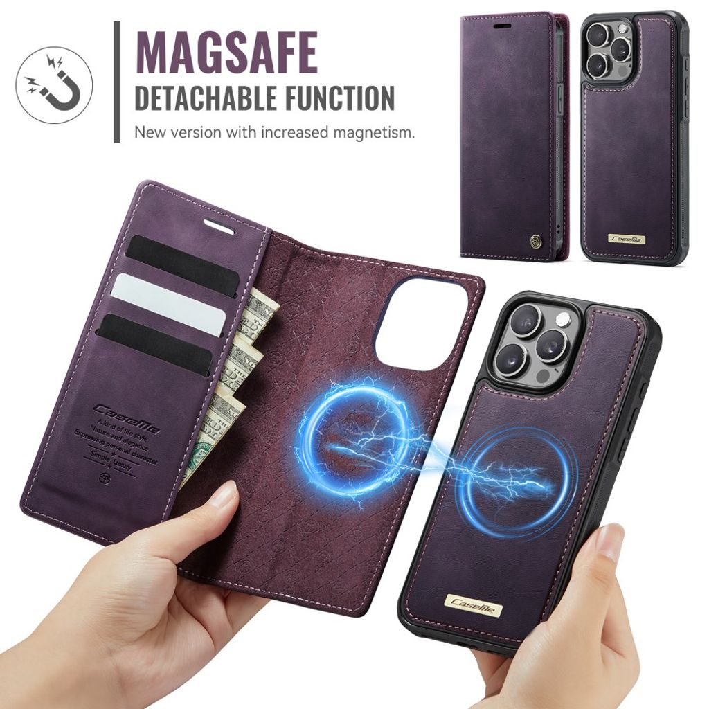 CaseMe iPhone 15 Pro Max Kotelo C49 Series Violetti