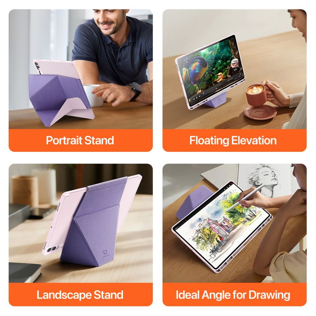 Dux Ducis Samsung Galaxy Tab S11 Ultra/S12 Ultra Kotelo Vers Series Vaaleanpunainen