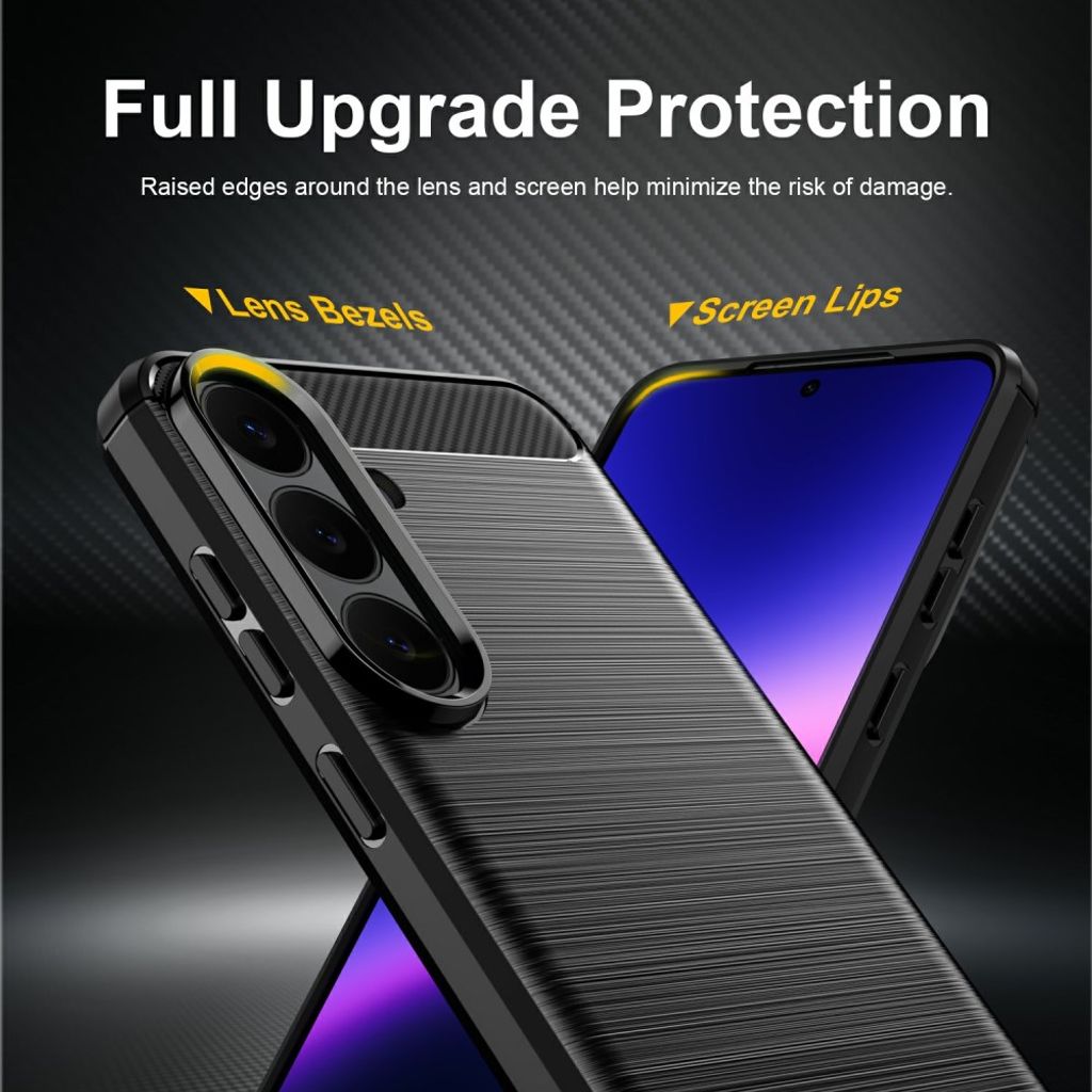 Samsung Galaxy S26 FE Kuori Harjattu Hiilikerosta Musta