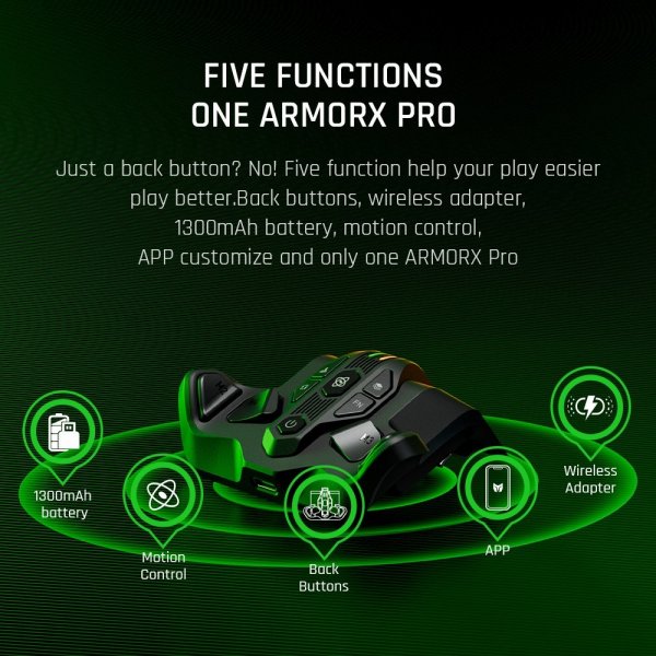 BIGBIG WON ARMOR-X Pro-takapainikemoduuli valkoisena peliohjaimelle