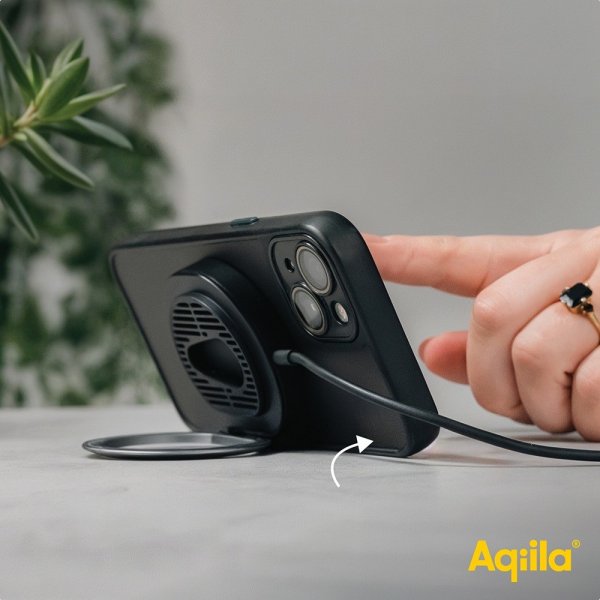 Aqiila Autoteline langattomalla latauksella Chargebird QC1 Qi2 MagSafe 15W