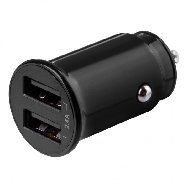 Deltaco Autolaturi 12W Kaksi USB-A Musta