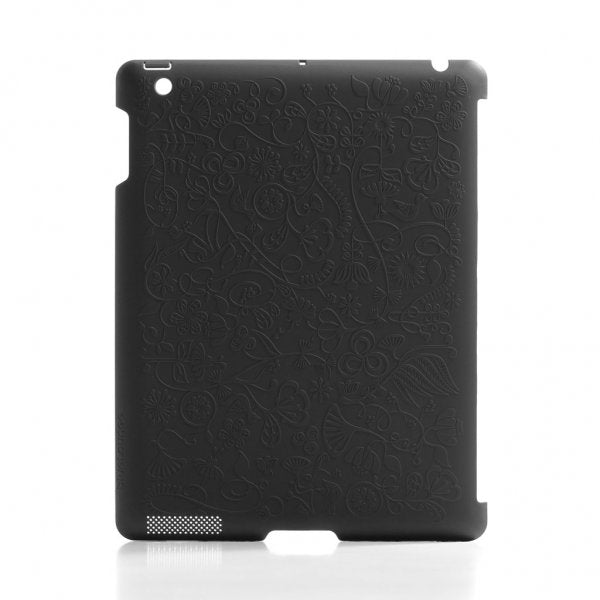 Bluelounge iPad 9.7 (sukupolvet 2/3/4) Kotelo Shell Kukkakuvio Musta