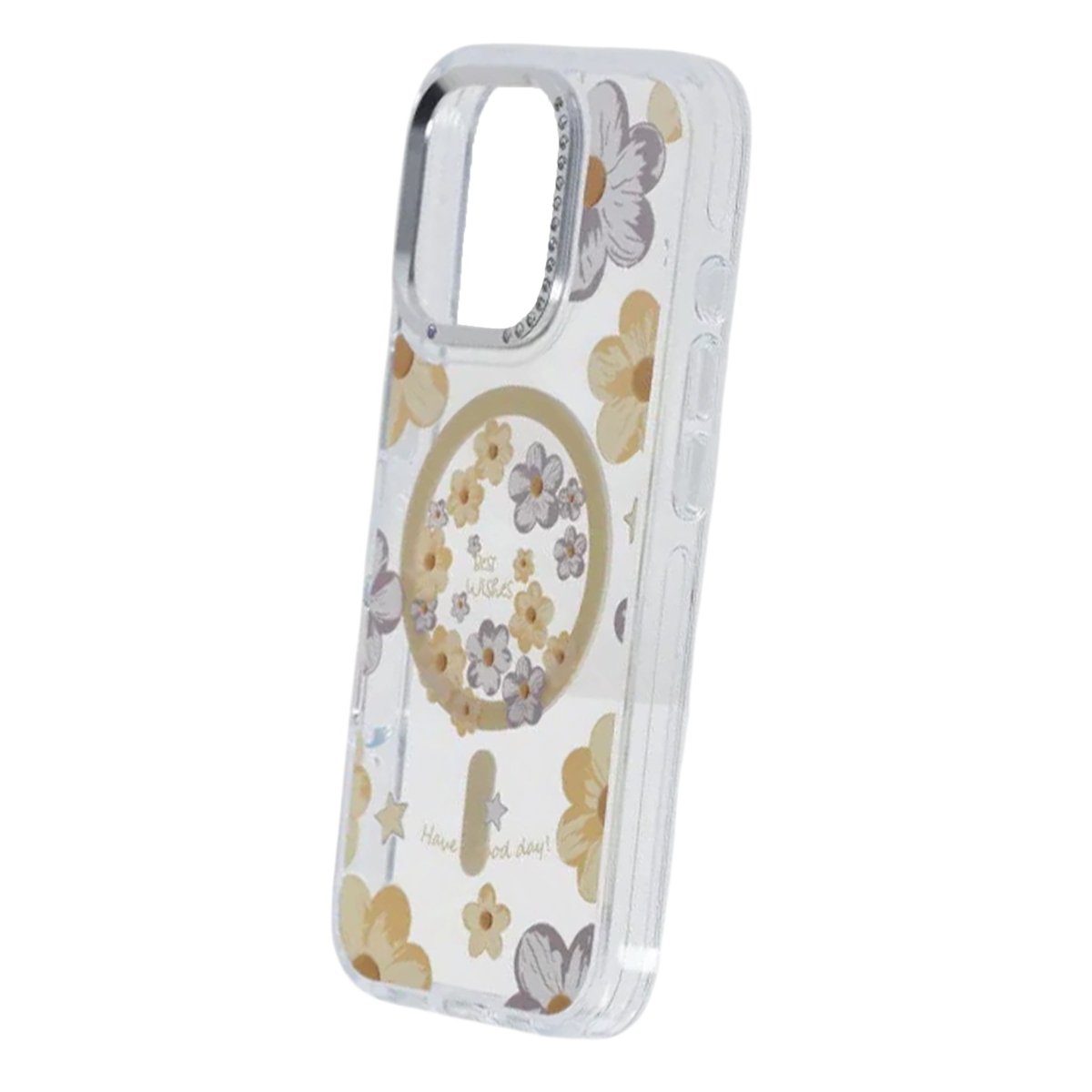 iPhone 16 Pro Max Kuori kukkakuvio MagSafe Keltainen