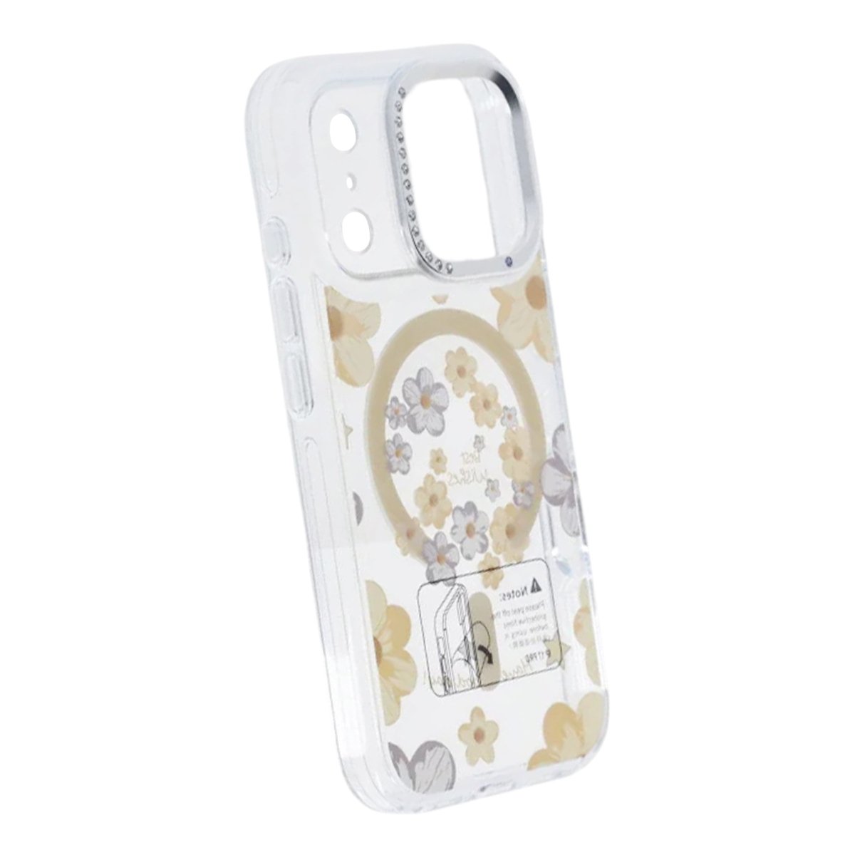 iPhone 17 Pro Max Kuori kukkakuvio MagSafe Keltainen