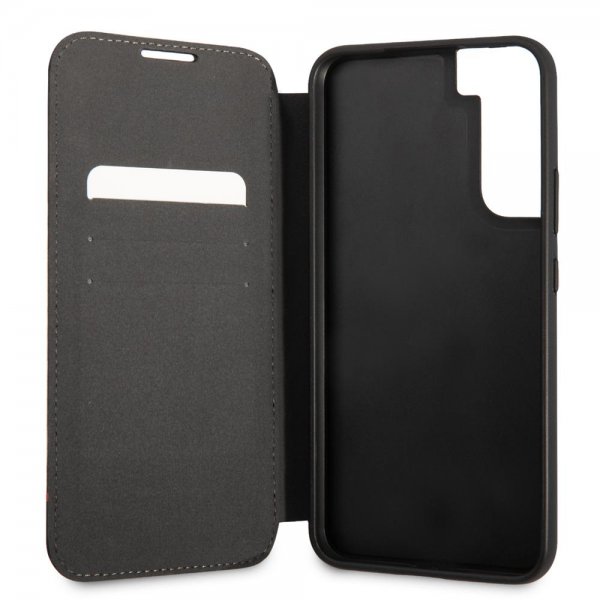 BMW Samsung Galaxy S22 Plus -suojakuori, Triangle Pattern & Tricolor Stripe, musta
