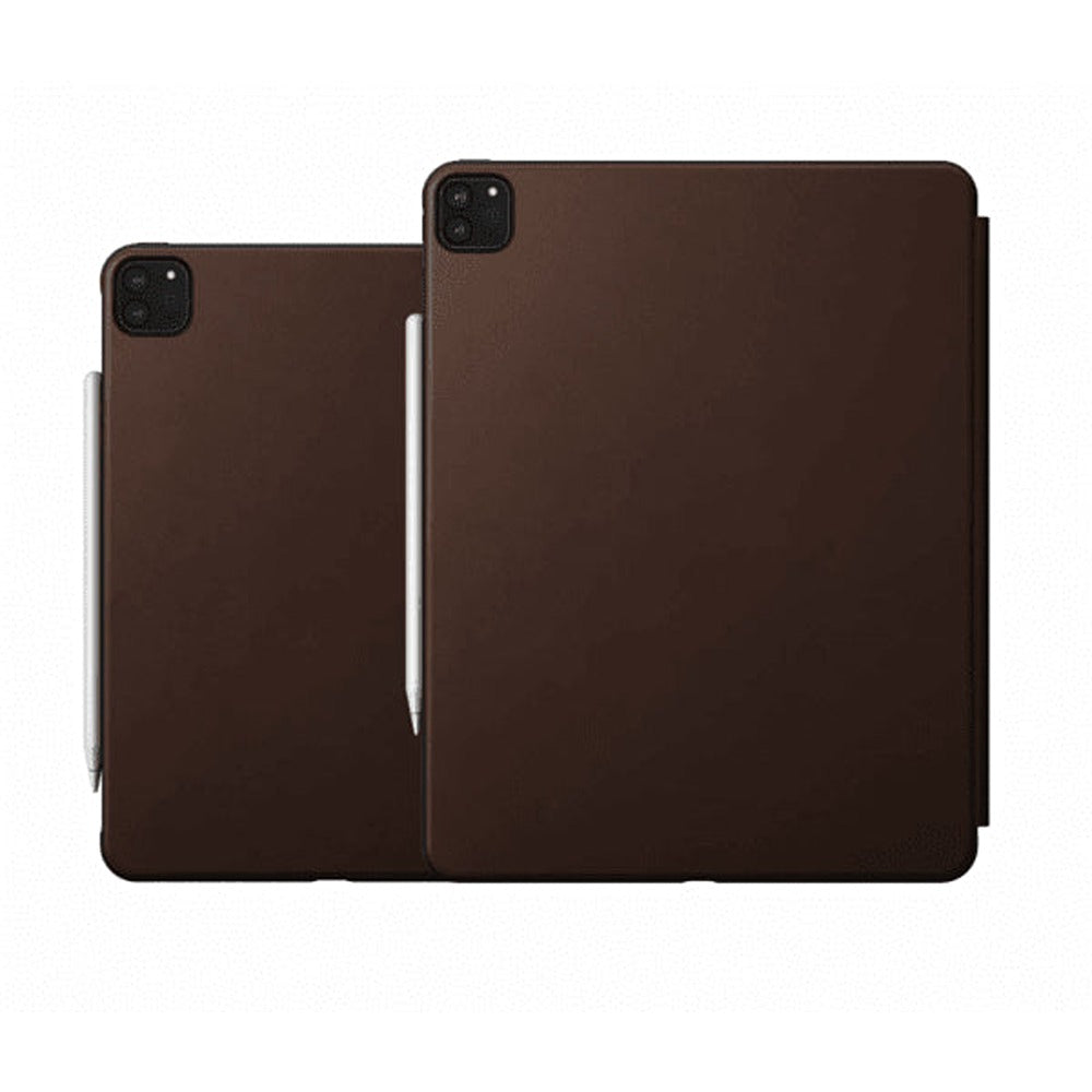 Nomad iPad Pro 12.9 (sukupolvi 4/5/6) Modern Leather Folio -suojakotelo, Rustic Brown