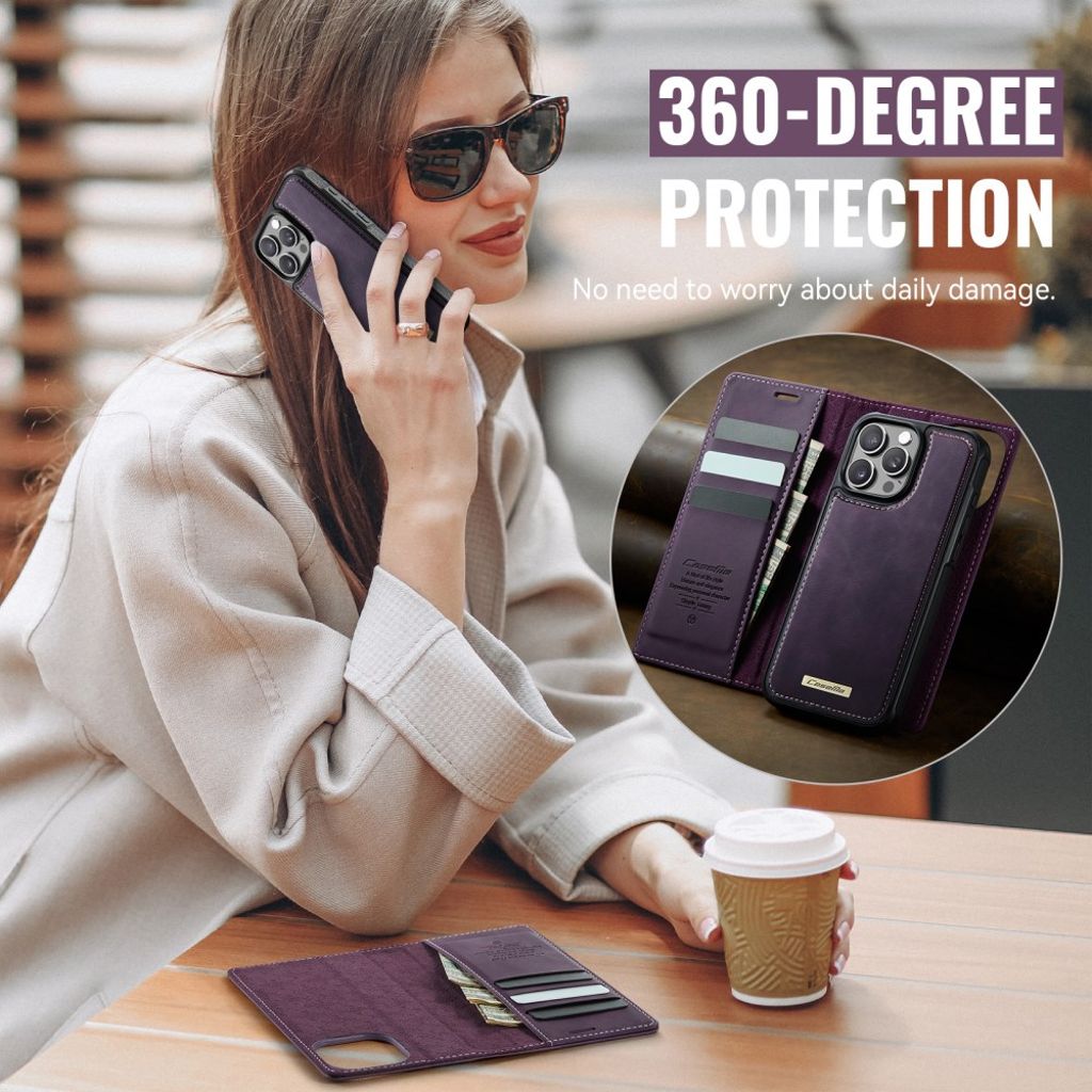 CaseMe iPhone 15 Pro Max Kotelo C49 Series Violetti