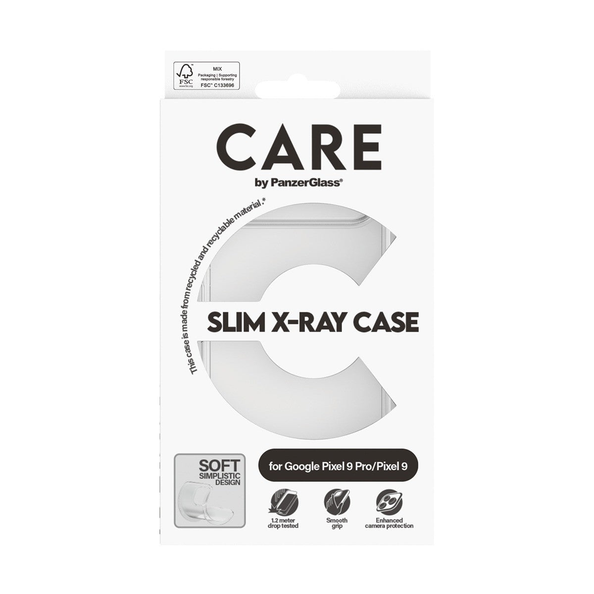 CARE by PanzerGlass Google Pixel 9/Google Pixel 9 Pro Kuori X-Ray Kirkas