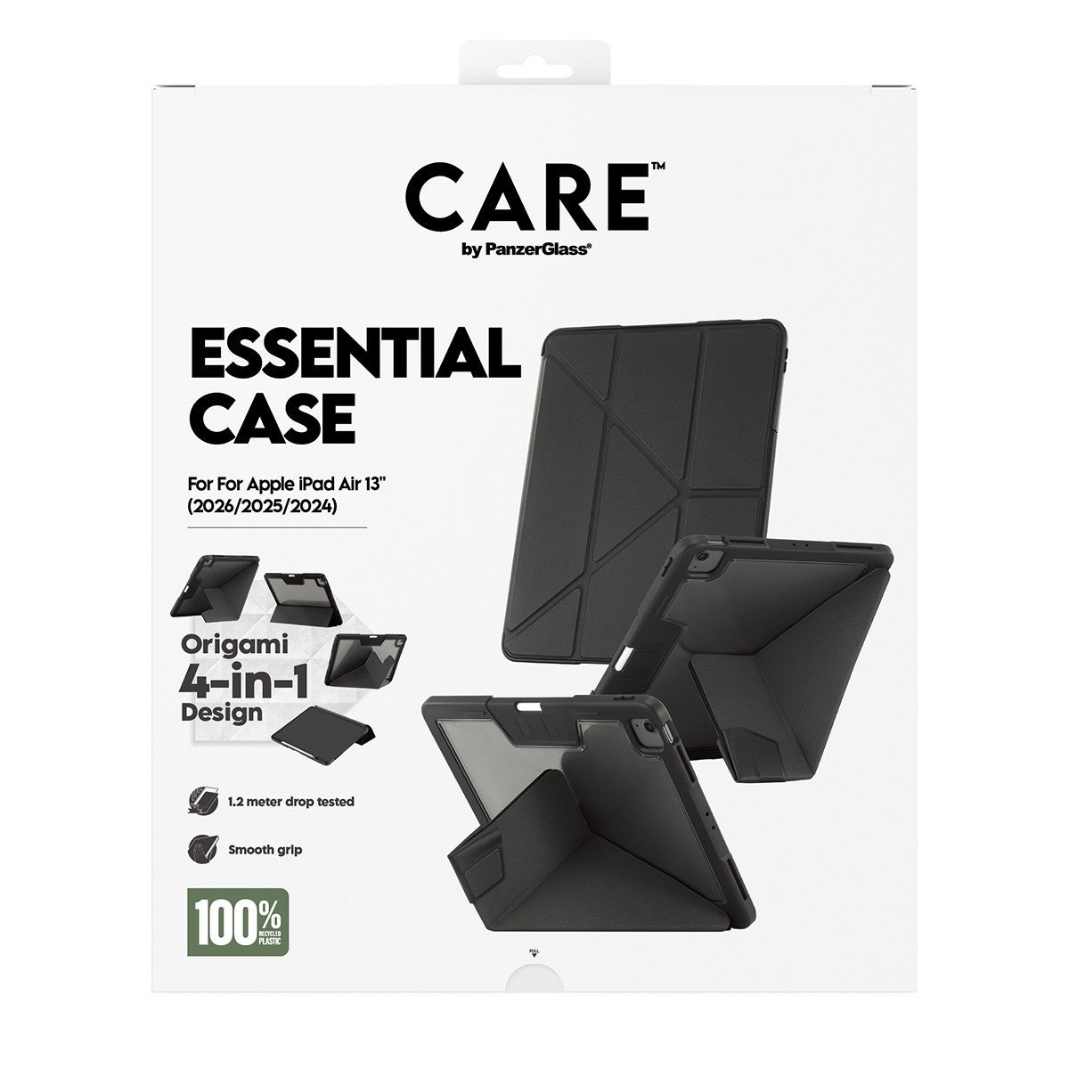 CARE by PanzerGlass iPad Air 13 (M2/M3/M4) Kotelo Essential Case Musta
