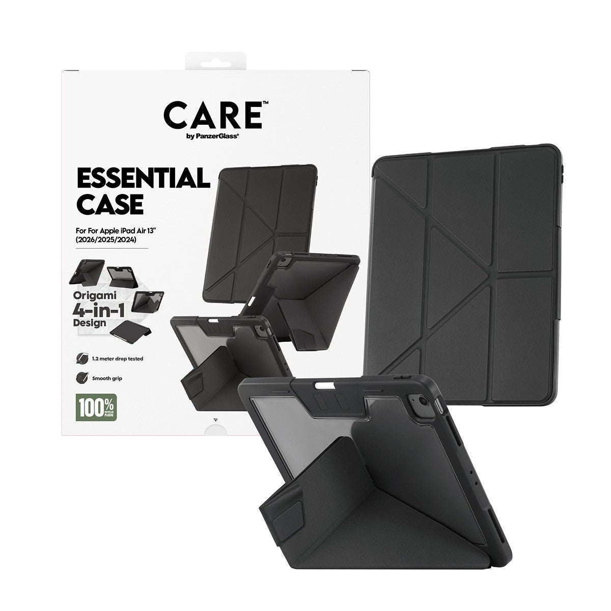 CARE by PanzerGlass iPad Air 13 (M2/M3/M4) Kotelo Essential Case Musta