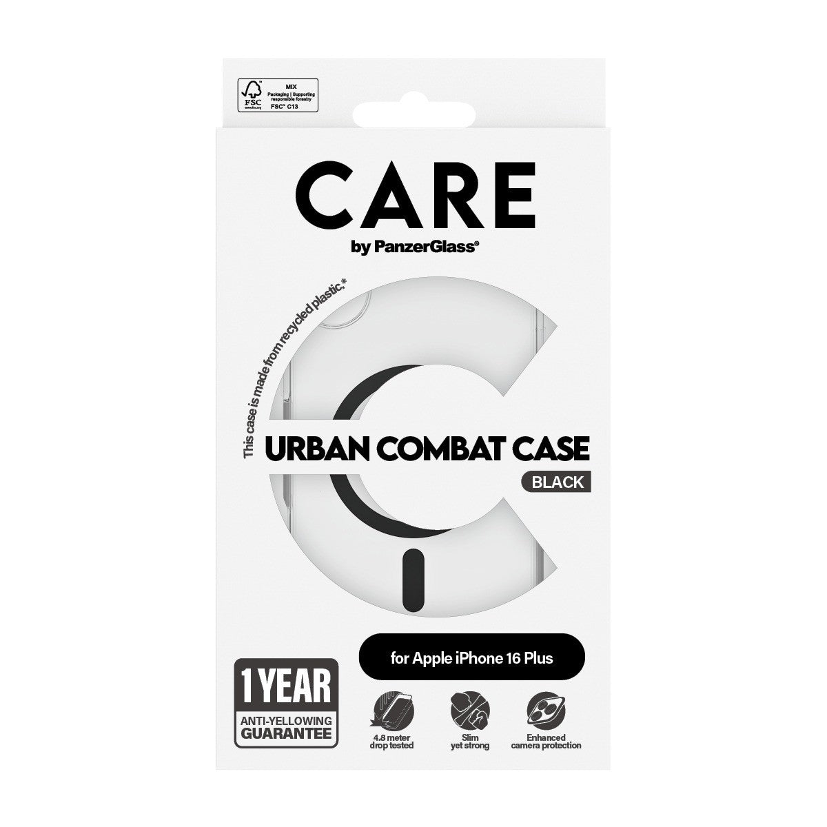 CARE by PanzerGlass iPhone 16 Plus Kuori Urban Combat MagSafe Musta