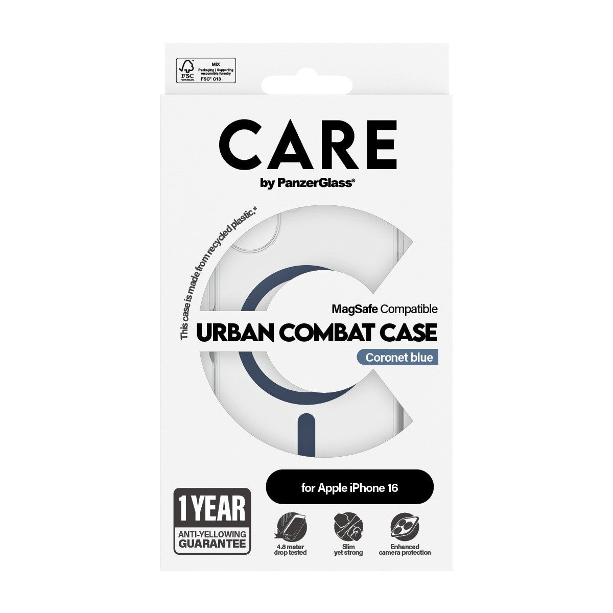 CARE by PanzerGlass iPhone 16 Kuori Urban Combat MagSafe Sininen