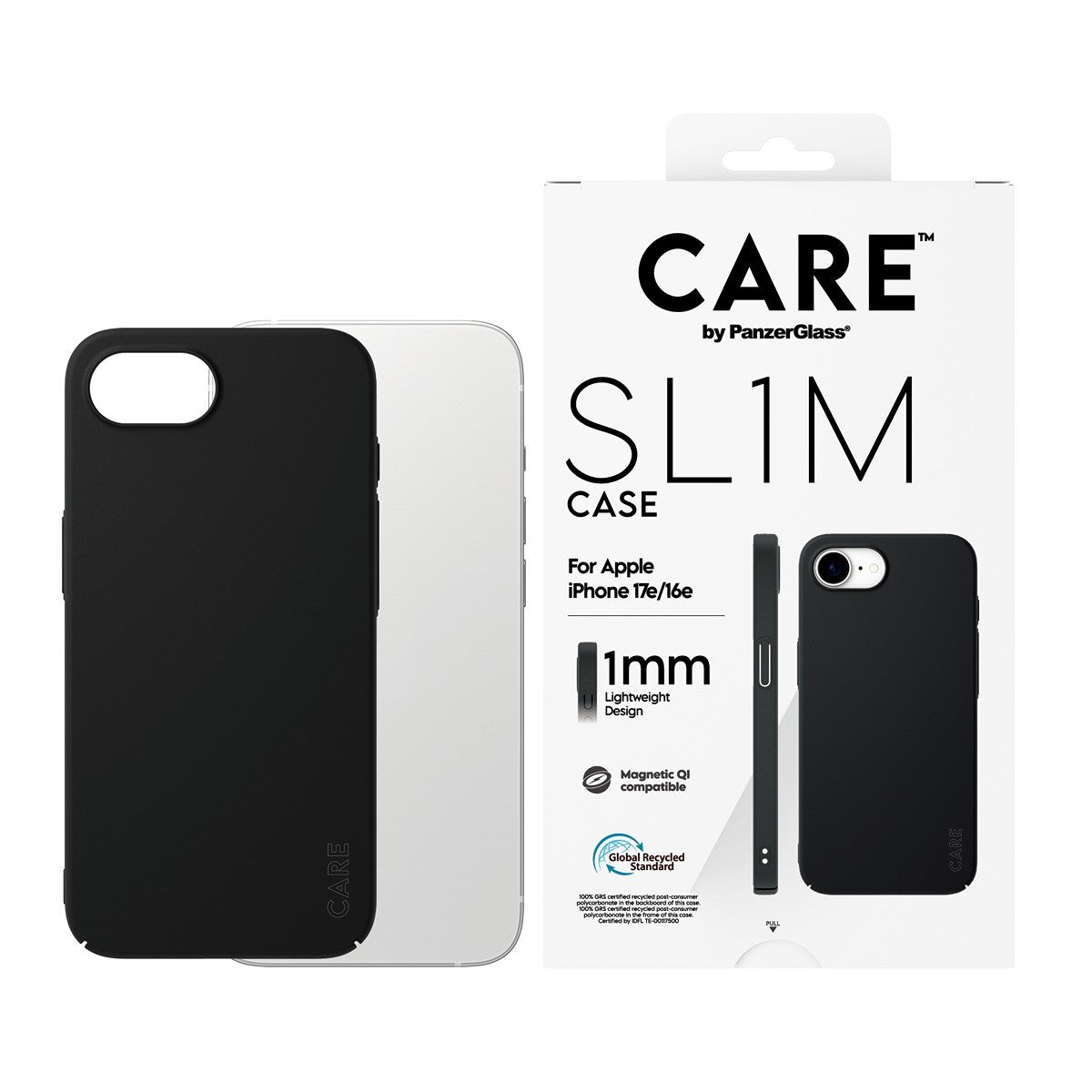 CARE by PanzerGlass iPhone 16e/iPhone 17e Kuori SL1M MagSafe Musta