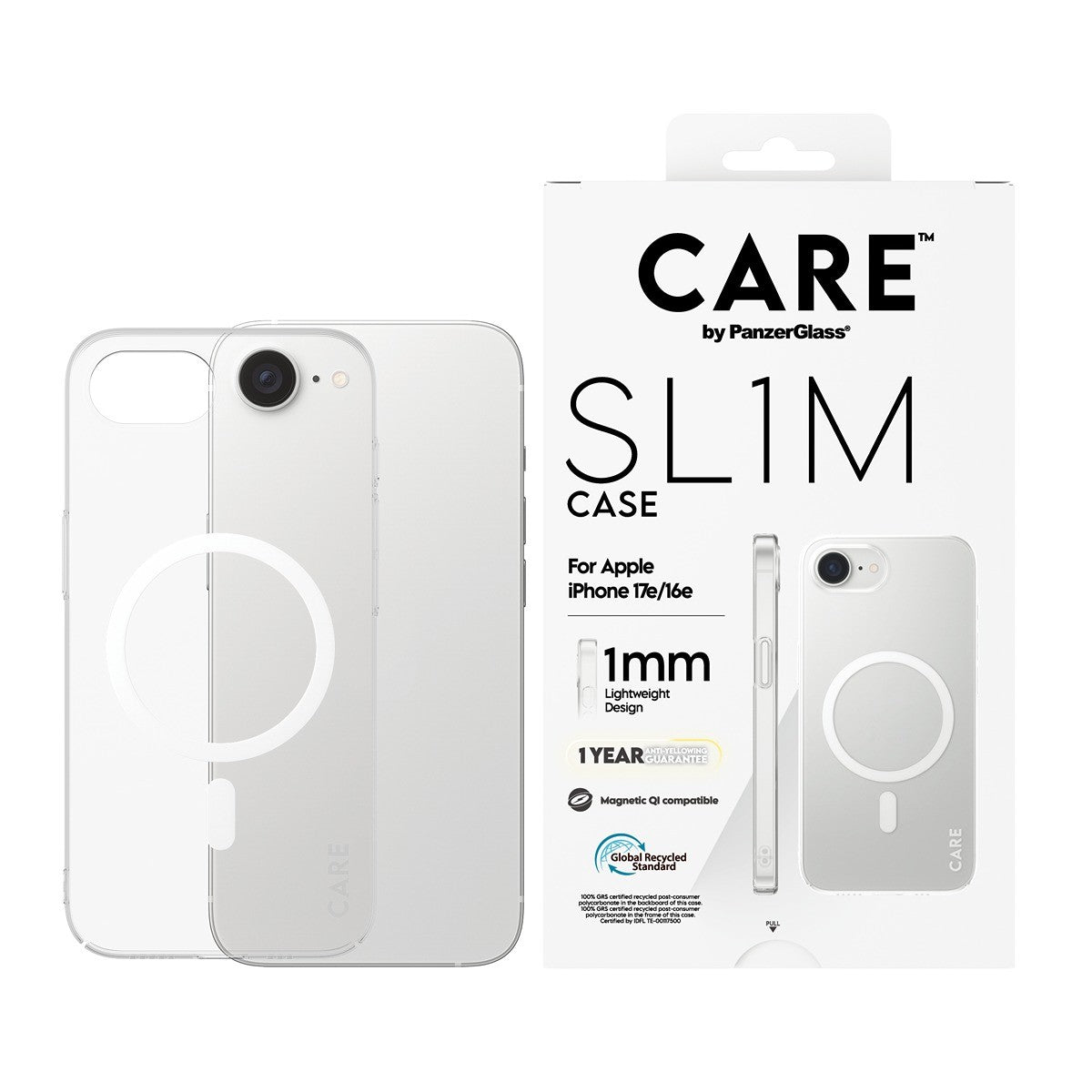 CARE by PanzerGlass iPhone 16e/iPhone 17e Kuori SL1M MagSafe Kirkas