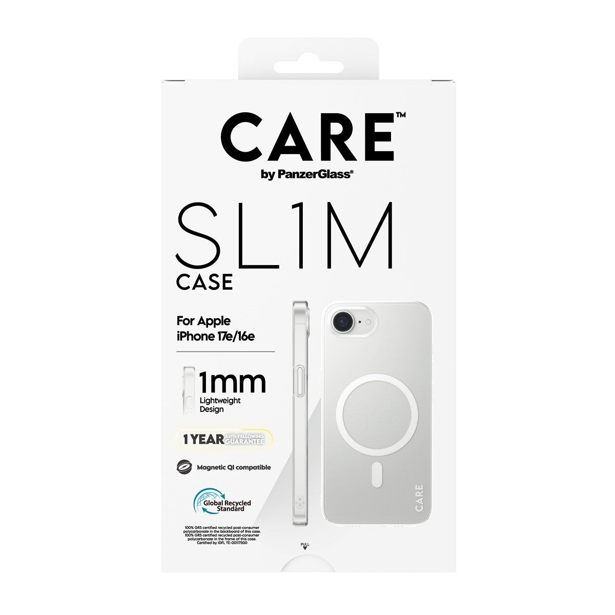 CARE by PanzerGlass iPhone 16e/iPhone 17e Kuori SL1M MagSafe Kirkas