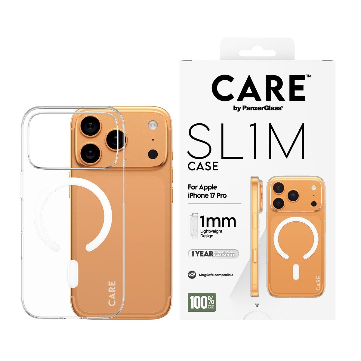 CARE by PanzerGlass iPhone 17 Pro Kuori SL1M MagSafe Kirkas