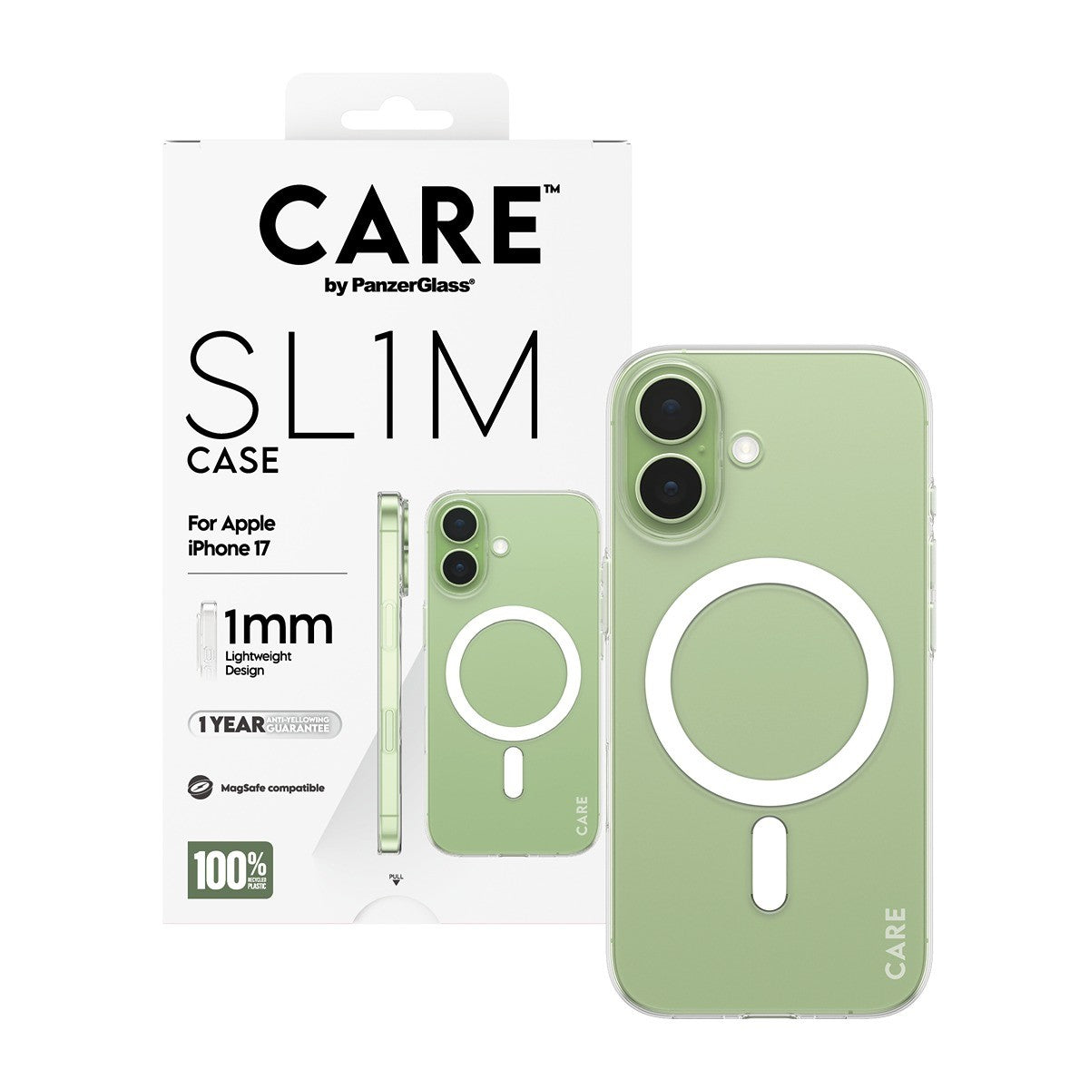 CARE by PanzerGlass iPhone 17 Kuori SL1M MagSafe Kirkas