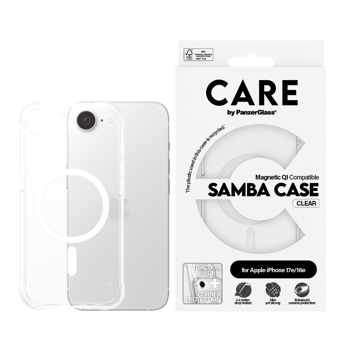 CARE by PanzerGlass iPhone 17e Kuori Samba MagSafe Kirkas