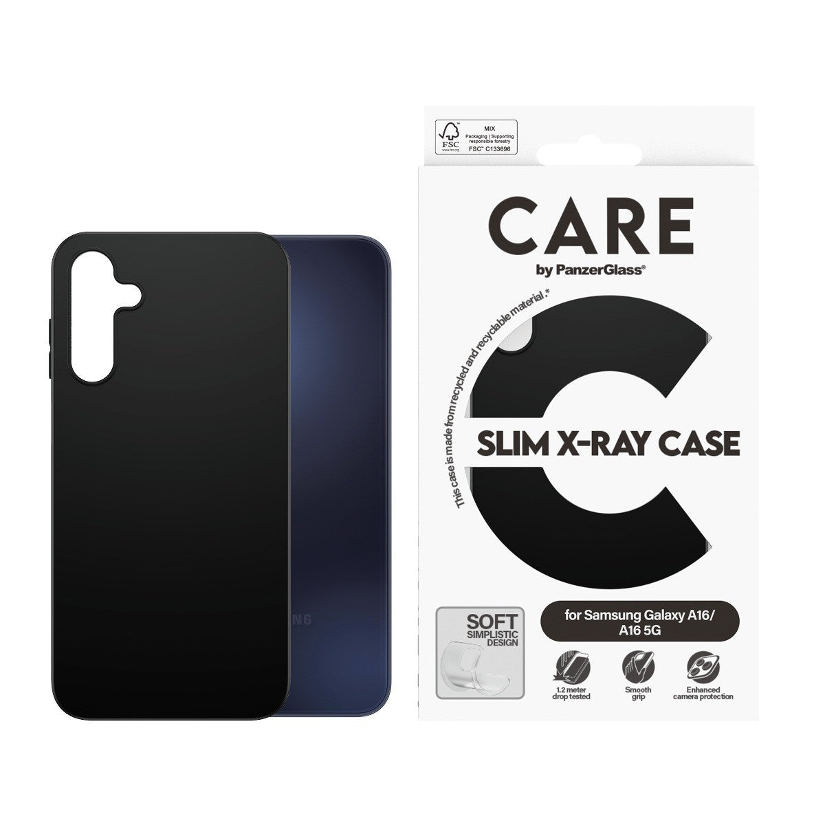 CARE by PanzerGlass Samsung Galaxy A16 Kuori Fashionable Musta